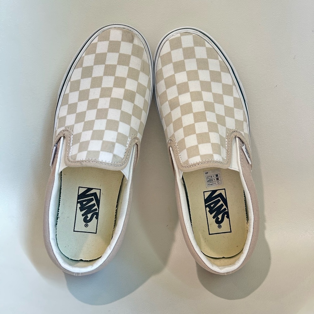 VANS checkered slip ons